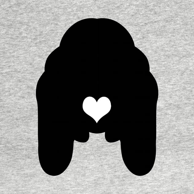 funny basset hound face heart dog black by T-shirt verkaufen